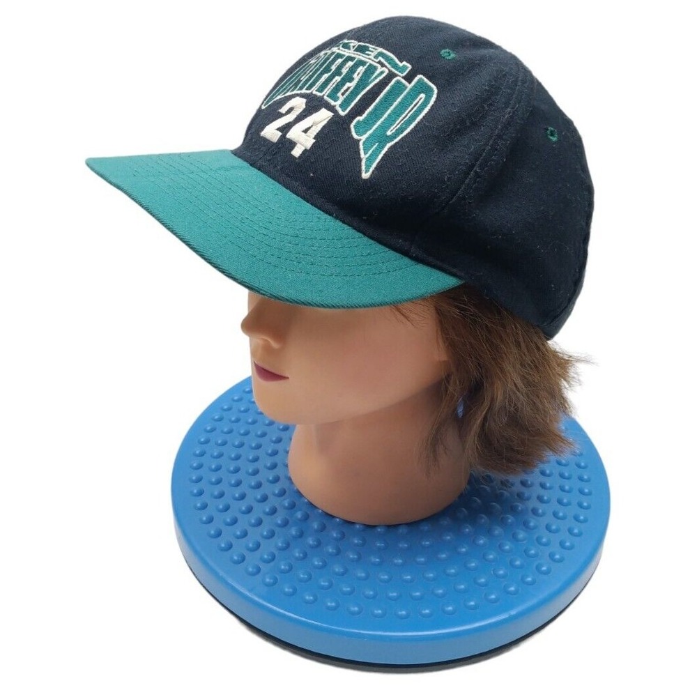 Nutmeg‎ Seattle Mariners Cap Ken Griffey Jr. Snap Back, Black & Green Hat VTG - Picture 4 of 8